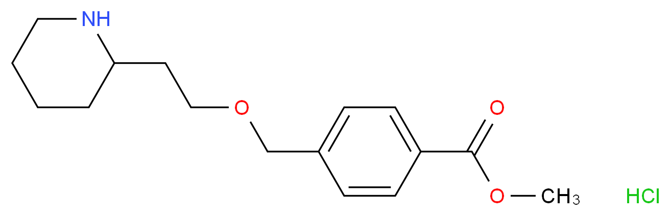 Methyl 4-{[2-(2-piperidinyl)ethoxy]-methyl}benzoate hydrochloride_Molecular_structure_CAS_)
