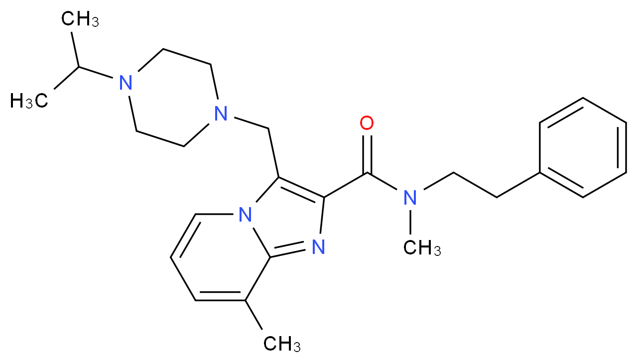 3-[(4-isopropyl-1-piperazinyl)methyl]-N,8-dimethyl-N-(2-phenylethyl)imidazo[1,2-a]pyridine-2-carboxamide_Molecular_structure_CAS_)