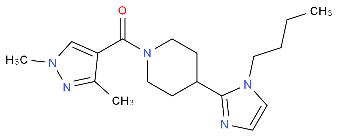 4-(1-butyl-1H-imidazol-2-yl)-1-[(1,3-dimethyl-1H-pyrazol-4-yl)carbonyl]piperidine_Molecular_structure_CAS_)