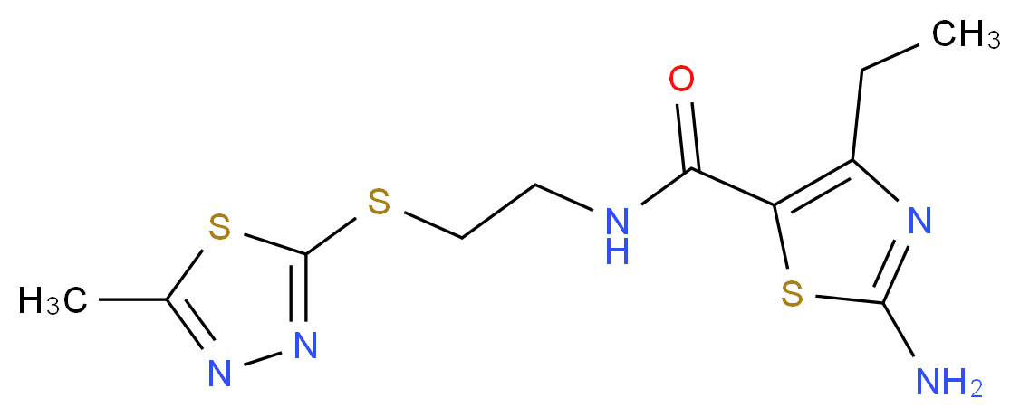 2-amino-4-ethyl-N-{2-[(5-methyl-1,3,4-thiadiazol-2-yl)thio]ethyl}-1,3-thiazole-5-carboxamide_Molecular_structure_CAS_)