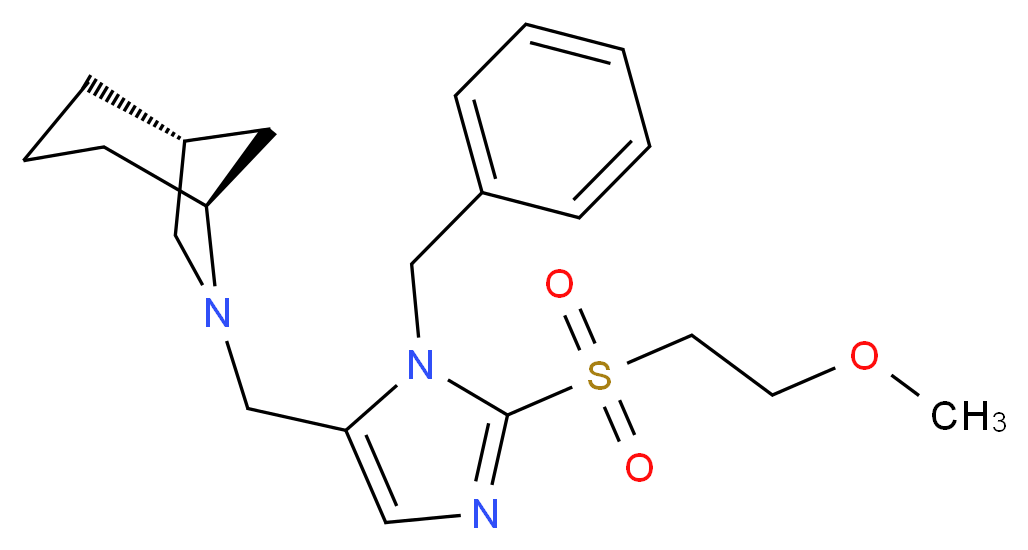 (1R*,5S*)-6-({1-benzyl-2-[(2-methoxyethyl)sulfonyl]-1H-imidazol-5-yl}methyl)-6-azabicyclo[3.2.1]octane_Molecular_structure_CAS_)