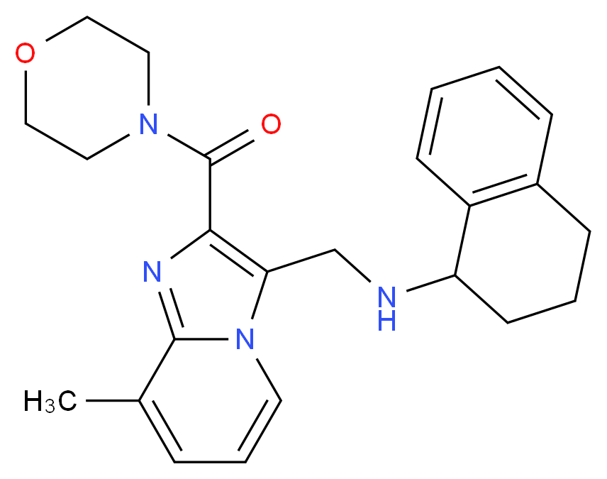 N-{[8-methyl-2-(4-morpholinylcarbonyl)imidazo[1,2-a]pyridin-3-yl]methyl}-1,2,3,4-tetrahydro-1-naphthalenamine_Molecular_structure_CAS_)