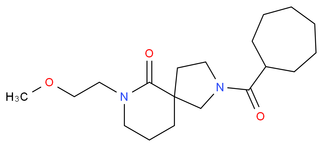 2-(cycloheptylcarbonyl)-7-(2-methoxyethyl)-2,7-diazaspiro[4.5]decan-6-one_Molecular_structure_CAS_)