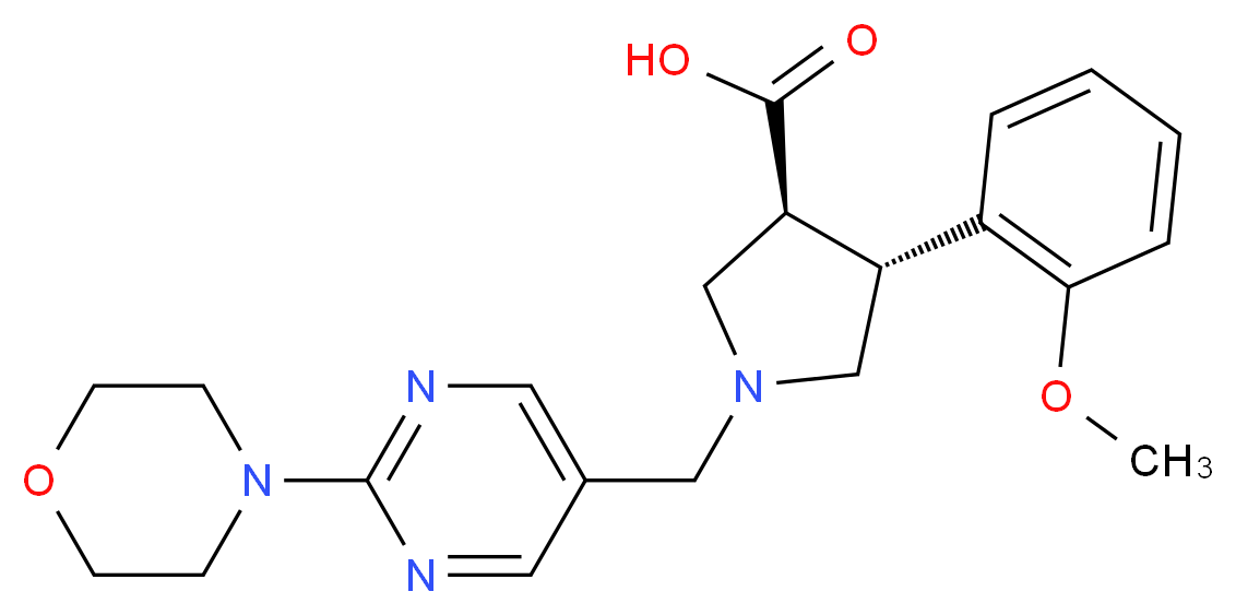 (3S*,4R*)-4-(2-methoxyphenyl)-1-[(2-morpholin-4-ylpyrimidin-5-yl)methyl]pyrrolidine-3-carboxylic acid_Molecular_structure_CAS_)