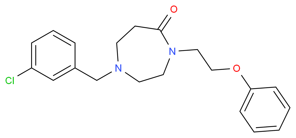 1-(3-chlorobenzyl)-4-(2-phenoxyethyl)-1,4-diazepan-5-one_Molecular_structure_CAS_)