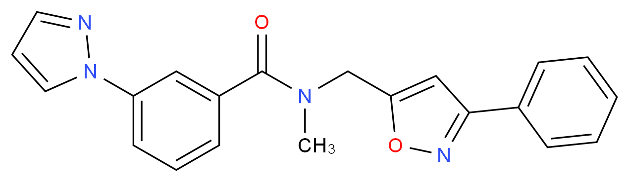 N-methyl-N-[(3-phenyl-5-isoxazolyl)methyl]-3-(1H-pyrazol-1-yl)benzamide_Molecular_structure_CAS_)