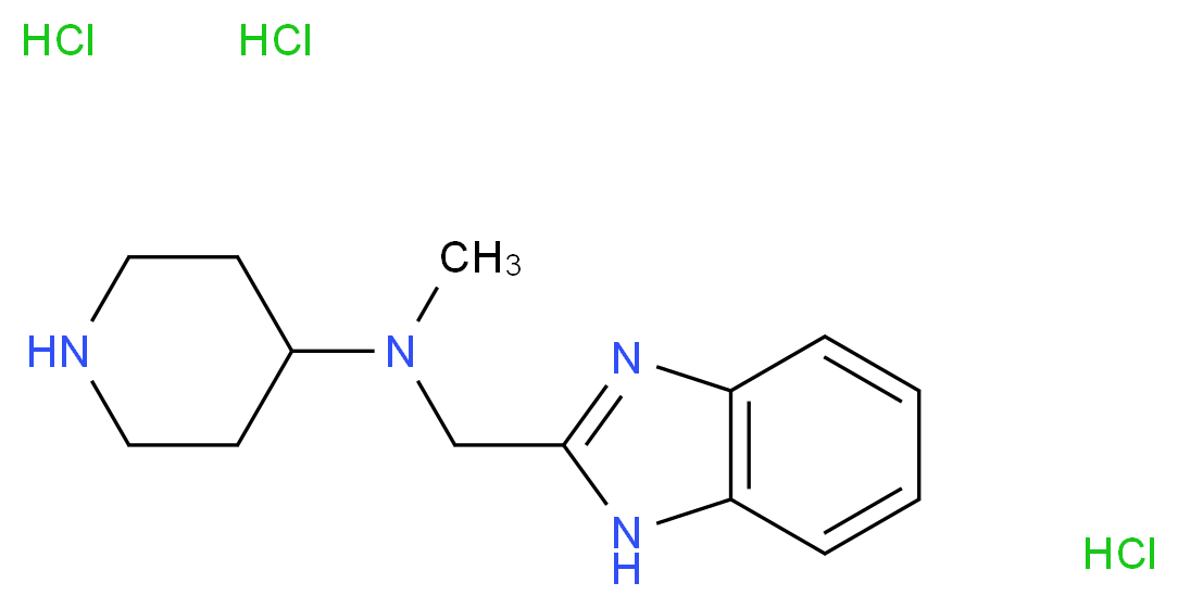 N-(1H-1,3-benzodiazol-2-ylmethyl)-N-methylpiperidin-4-amine trihydrochloride_Molecular_structure_CAS_)