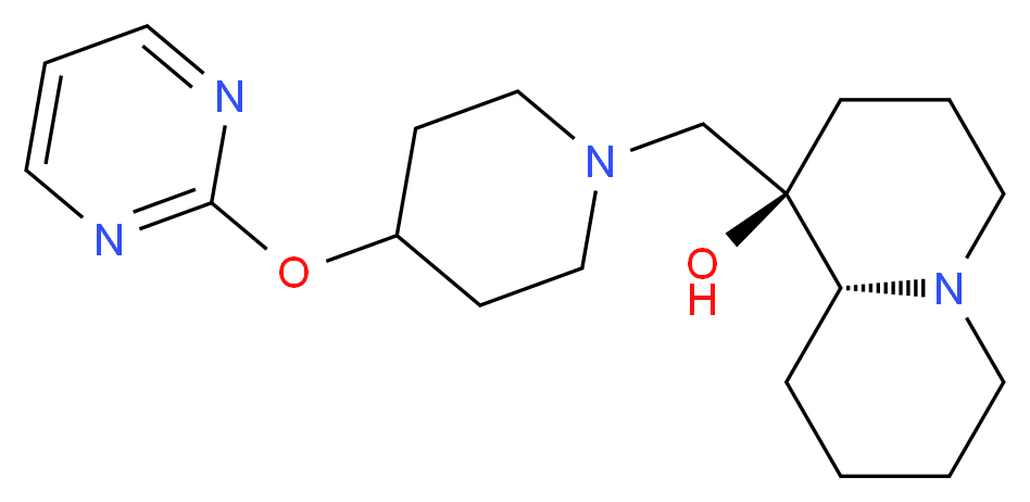 (1R,9aR)-1-{[4-(pyrimidin-2-yloxy)piperidin-1-yl]methyl}octahydro-2H-quinolizin-1-ol_Molecular_structure_CAS_)