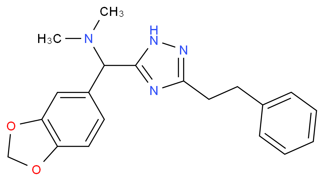 1-(1,3-benzodioxol-5-yl)-N,N-dimethyl-1-[3-(2-phenylethyl)-1H-1,2,4-triazol-5-yl]methanamine_Molecular_structure_CAS_)
