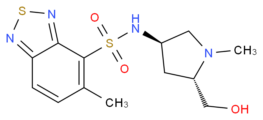 N-[(3R,5S)-5-(hydroxymethyl)-1-methylpyrrolidin-3-yl]-5-methyl-2,1,3-benzothiadiazole-4-sulfonamide_Molecular_structure_CAS_)