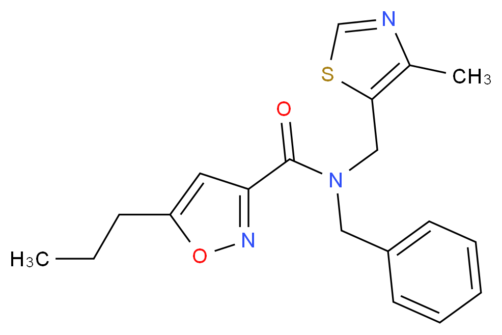 N-benzyl-N-[(4-methyl-1,3-thiazol-5-yl)methyl]-5-propyl-3-isoxazolecarboxamide_Molecular_structure_CAS_)