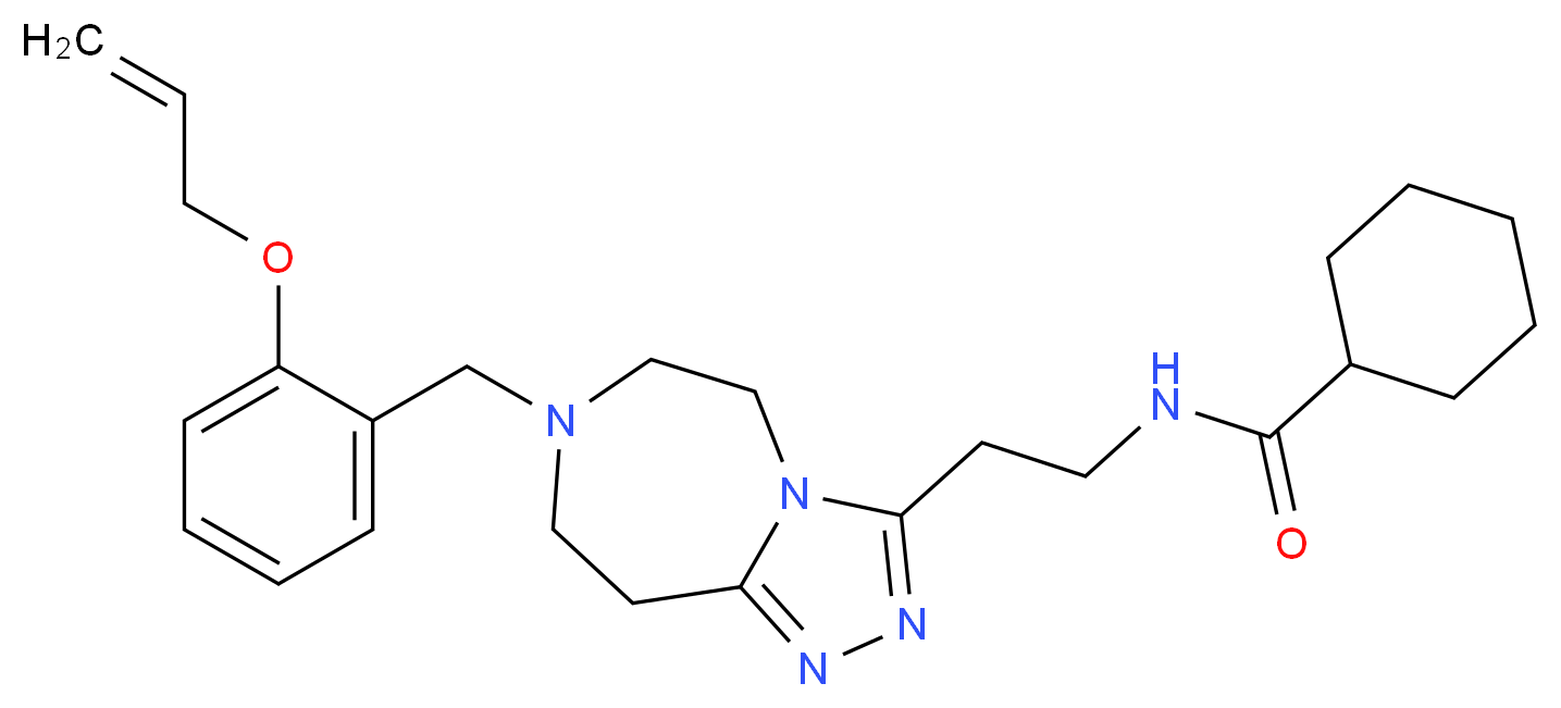 N-(2-{7-[2-(allyloxy)benzyl]-6,7,8,9-tetrahydro-5H-[1,2,4]triazolo[4,3-d][1,4]diazepin-3-yl}ethyl)cyclohexanecarboxamide_Molecular_structure_CAS_)