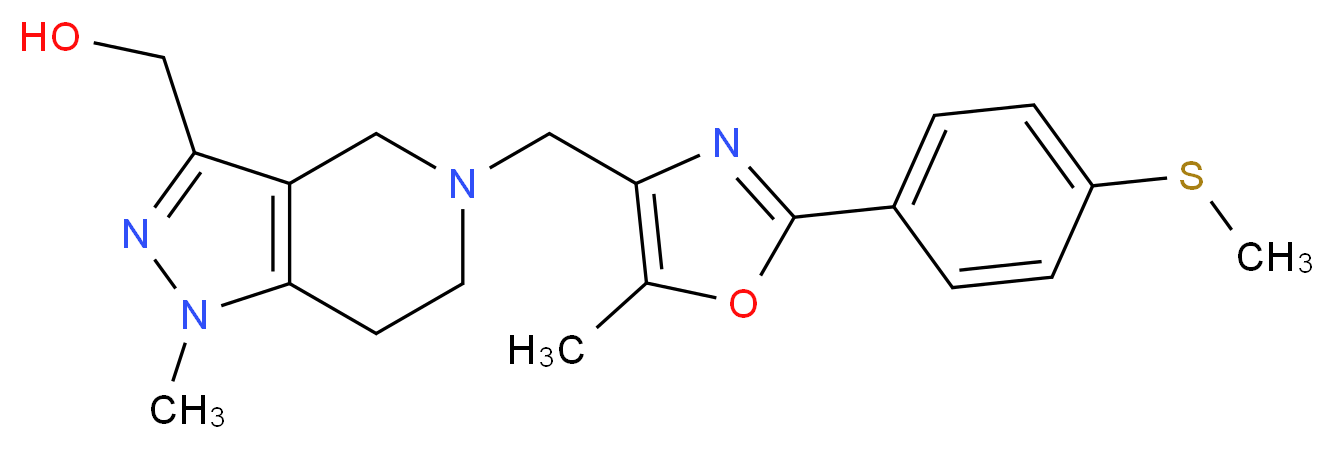 [1-methyl-5-({5-methyl-2-[4-(methylthio)phenyl]-1,3-oxazol-4-yl}methyl)-4,5,6,7-tetrahydro-1H-pyrazolo[4,3-c]pyridin-3-yl]methanol_Molecular_structure_CAS_)