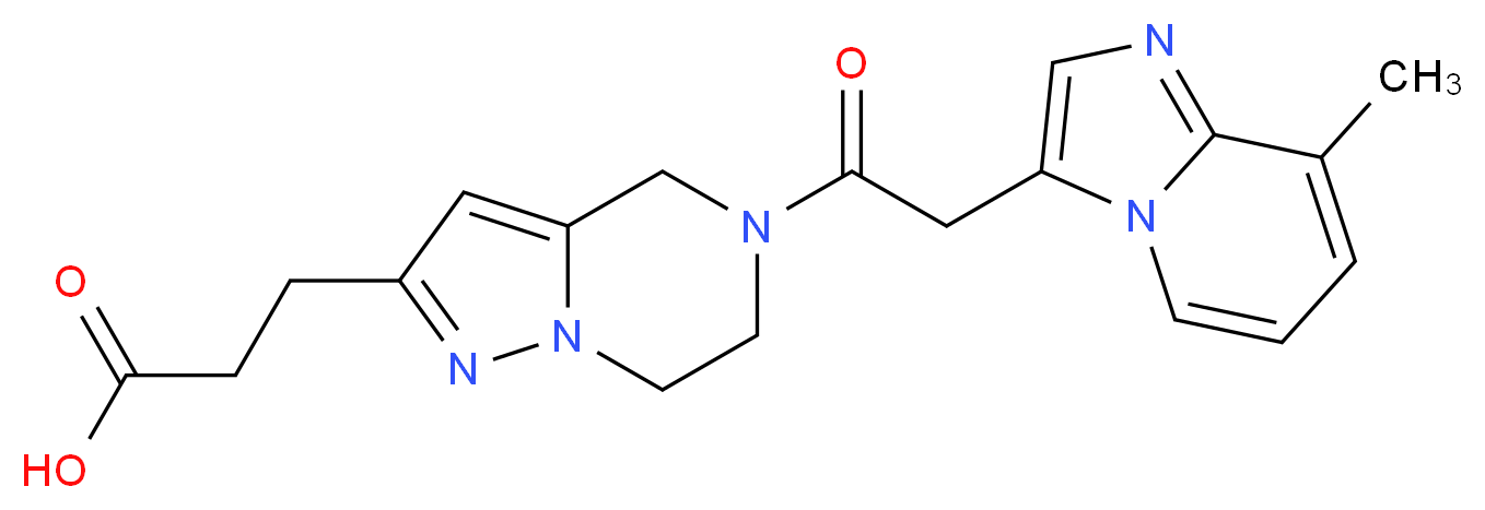 3-{5-[(8-methylimidazo[1,2-a]pyridin-3-yl)acetyl]-4,5,6,7-tetrahydropyrazolo[1,5-a]pyrazin-2-yl}propanoic acid_Molecular_structure_CAS_)