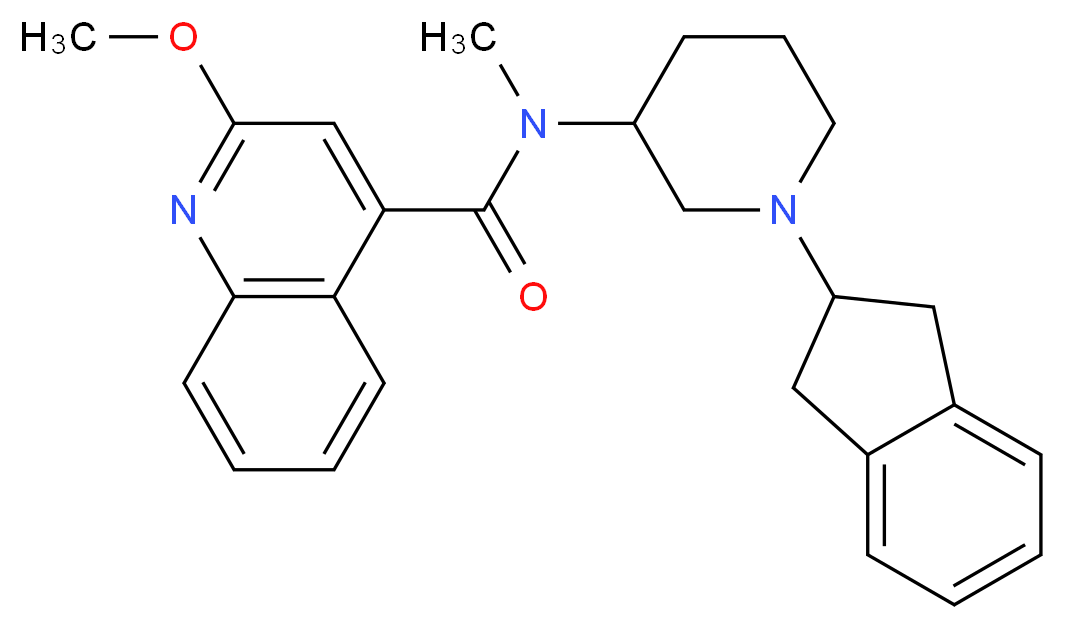 N-[1-(2,3-dihydro-1H-inden-2-yl)-3-piperidinyl]-2-methoxy-N-methyl-4-quinolinecarboxamide_Molecular_structure_CAS_)