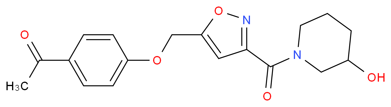 1-[4-({3-[(3-hydroxy-1-piperidinyl)carbonyl]-5-isoxazolyl}methoxy)phenyl]ethanone_Molecular_structure_CAS_)