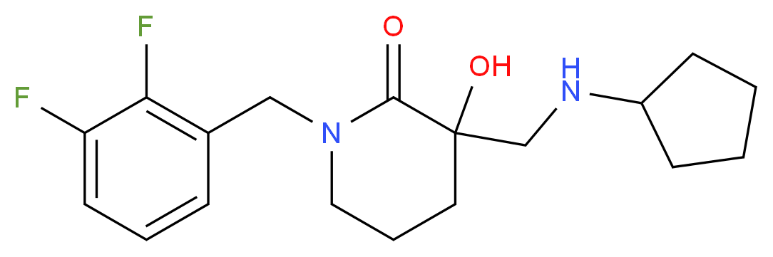 3-[(cyclopentylamino)methyl]-1-(2,3-difluorobenzyl)-3-hydroxy-2-piperidinone_Molecular_structure_CAS_)