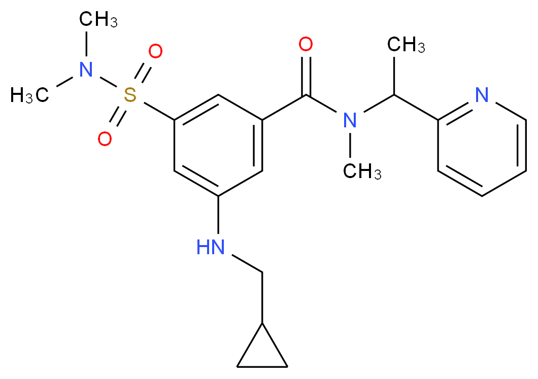 3-[(cyclopropylmethyl)amino]-5-[(dimethylamino)sulfonyl]-N-methyl-N-[1-(2-pyridinyl)ethyl]benzamide_Molecular_structure_CAS_)
