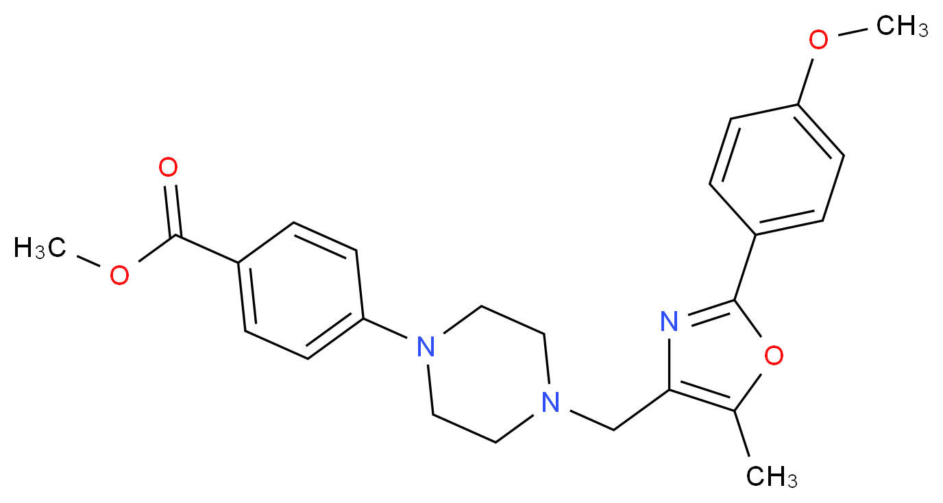 methyl 4-(4-{[2-(4-methoxyphenyl)-5-methyl-1,3-oxazol-4-yl]methyl}-1-piperazinyl)benzoate_Molecular_structure_CAS_)