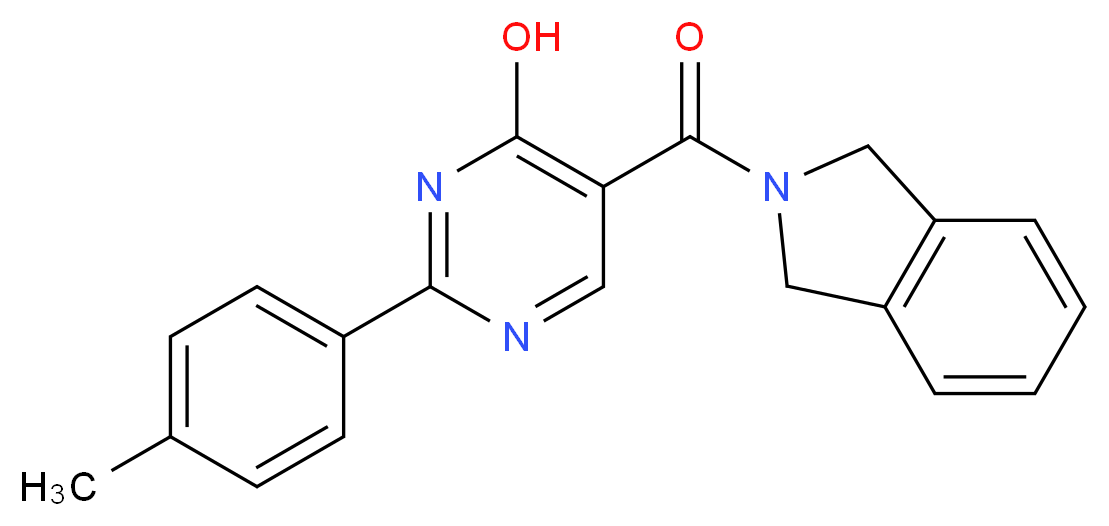 5-(1,3-dihydro-2H-isoindol-2-ylcarbonyl)-2-(4-methylphenyl)pyrimidin-4-ol_Molecular_structure_CAS_)