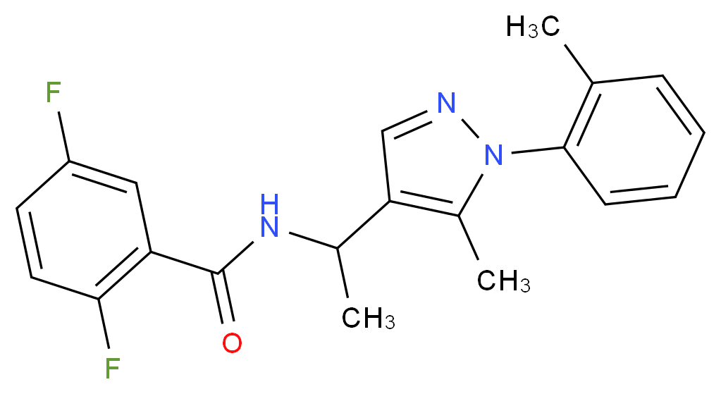 2,5-difluoro-N-{1-[5-methyl-1-(2-methylphenyl)-1H-pyrazol-4-yl]ethyl}benzamide_Molecular_structure_CAS_)