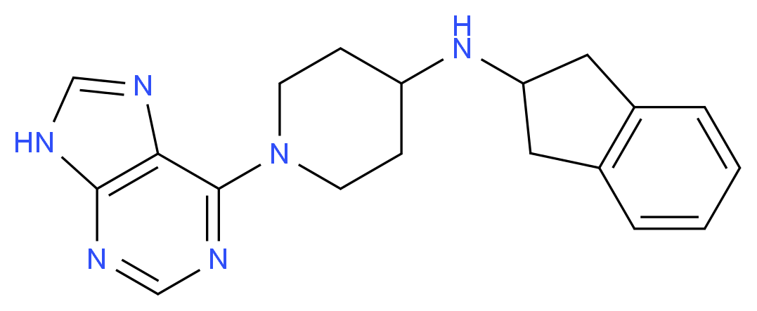 N-(2,3-dihydro-1H-inden-2-yl)-1-(9H-purin-6-yl)piperidin-4-amine_Molecular_structure_CAS_)