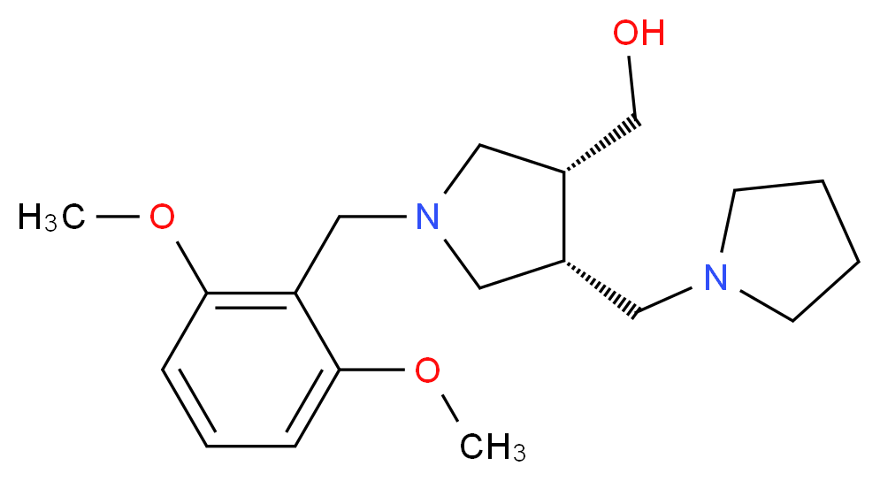 [(3R*,4R*)-1-(2,6-dimethoxybenzyl)-4-(pyrrolidin-1-ylmethyl)pyrrolidin-3-yl]methanol_Molecular_structure_CAS_)