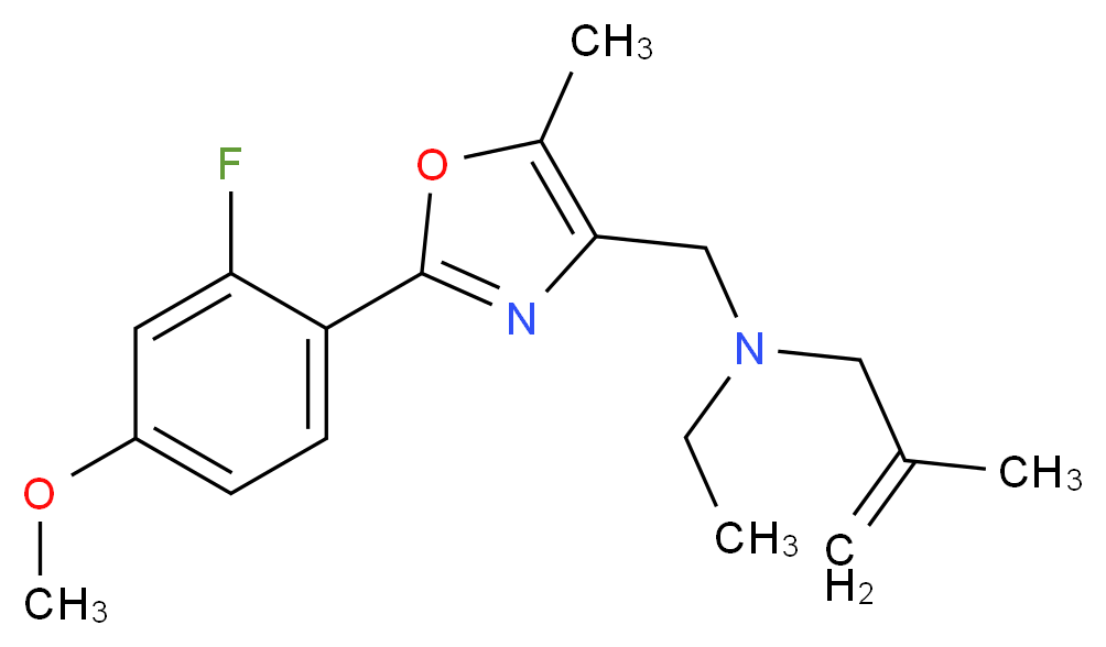 N-ethyl-N-{[2-(2-fluoro-4-methoxyphenyl)-5-methyl-1,3-oxazol-4-yl]methyl}-2-methyl-2-propen-1-amine_Molecular_structure_CAS_)