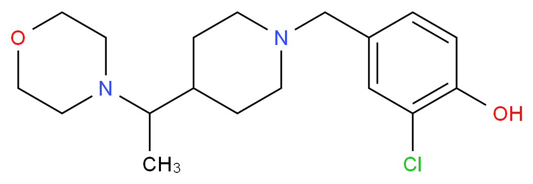 2-chloro-4-({4-[1-(4-morpholinyl)ethyl]-1-piperidinyl}methyl)phenol_Molecular_structure_CAS_)