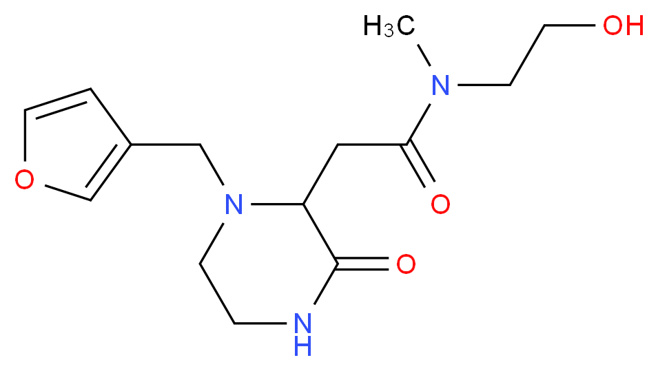2-[1-(3-furylmethyl)-3-oxo-2-piperazinyl]-N-(2-hydroxyethyl)-N-methylacetamide_Molecular_structure_CAS_)