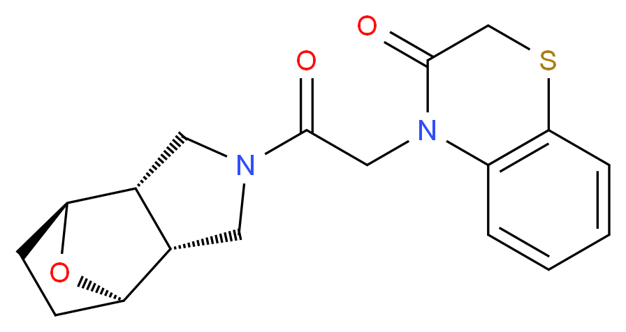 4-{2-[(1R*,2R*,6S*,7S*)-10-oxa-4-azatricyclo[5.2.1.0~2,6~]dec-4-yl]-2-oxoethyl}-2H-1,4-benzothiazin-3(4H)-one_Molecular_structure_CAS_)