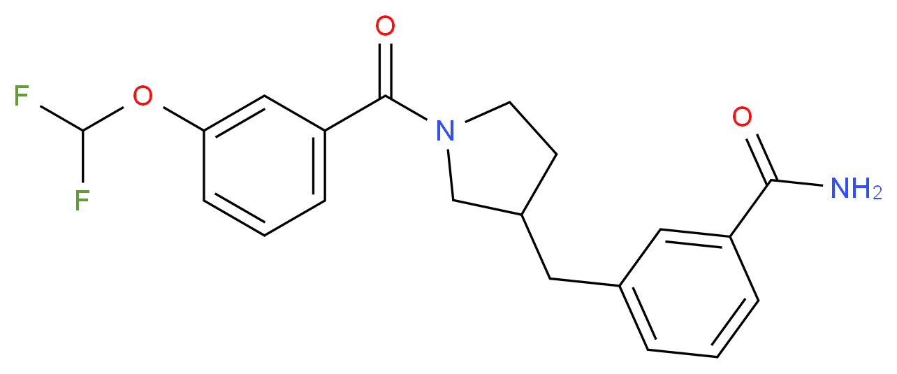 3-({1-[3-(difluoromethoxy)benzoyl]pyrrolidin-3-yl}methyl)benzamide_Molecular_structure_CAS_)
