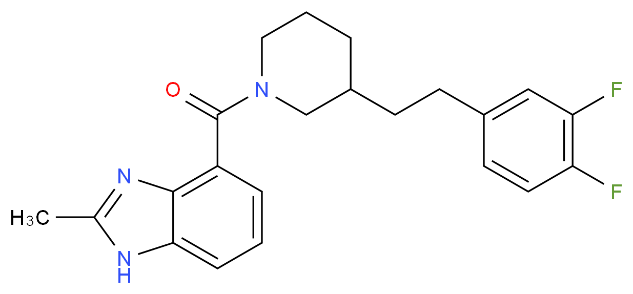 4-({3-[2-(3,4-difluorophenyl)ethyl]-1-piperidinyl}carbonyl)-2-methyl-1H-benzimidazole_Molecular_structure_CAS_)