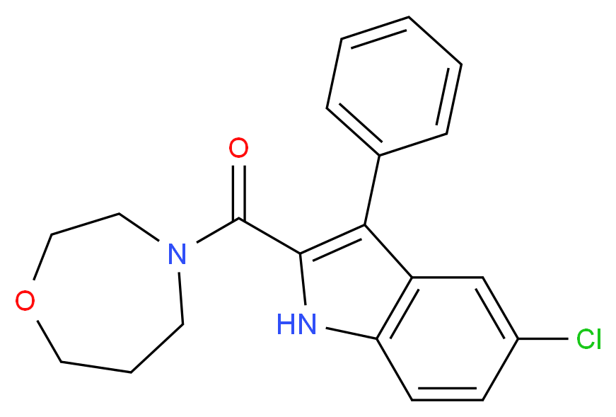 5-chloro-2-(1,4-oxazepan-4-ylcarbonyl)-3-phenyl-1H-indole_Molecular_structure_CAS_)