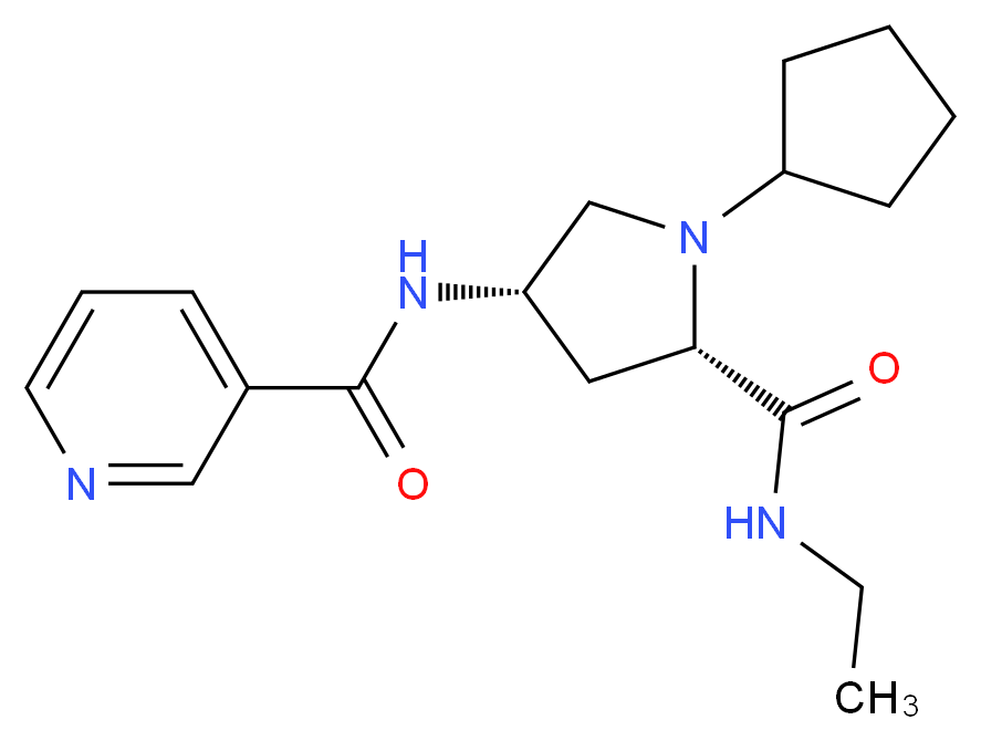 N-{(3S,5S)-1-cyclopentyl-5-[(ethylamino)carbonyl]pyrrolidin-3-yl}nicotinamide (non-preferred name)_Molecular_structure_CAS_)