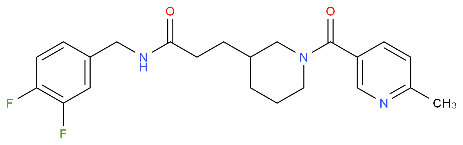 N-(3,4-difluorobenzyl)-3-{1-[(6-methyl-3-pyridinyl)carbonyl]-3-piperidinyl}propanamide_Molecular_structure_CAS_)