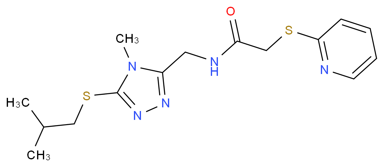 N-{[5-(isobutylthio)-4-methyl-4H-1,2,4-triazol-3-yl]methyl}-2-(2-pyridinylthio)acetamide_Molecular_structure_CAS_)