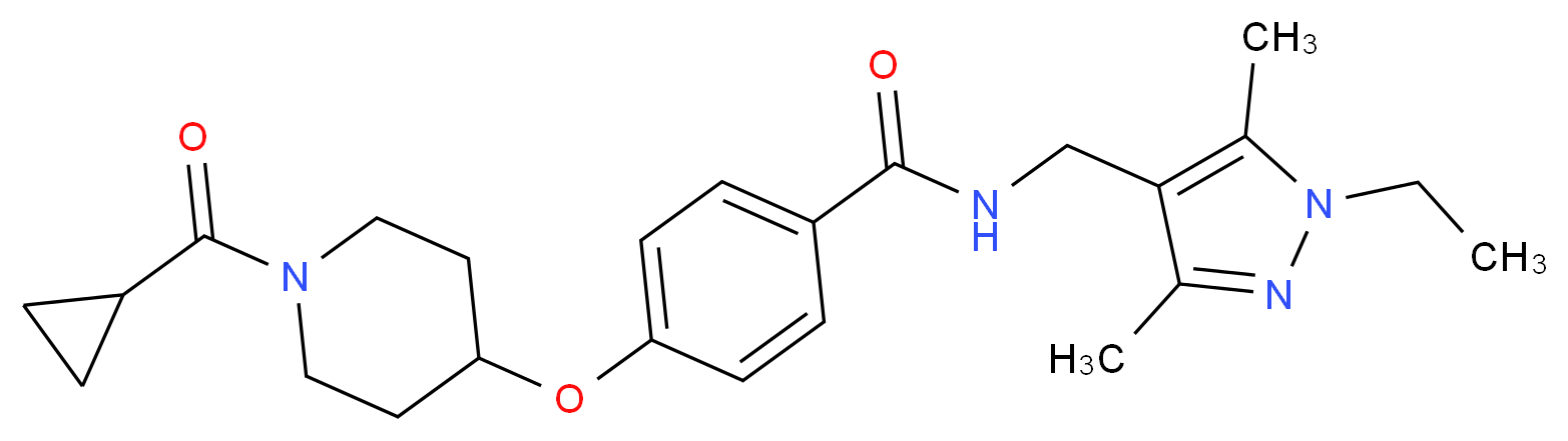 4-{[1-(cyclopropylcarbonyl)-4-piperidinyl]oxy}-N-[(1-ethyl-3,5-dimethyl-1H-pyrazol-4-yl)methyl]benzamide_Molecular_structure_CAS_)