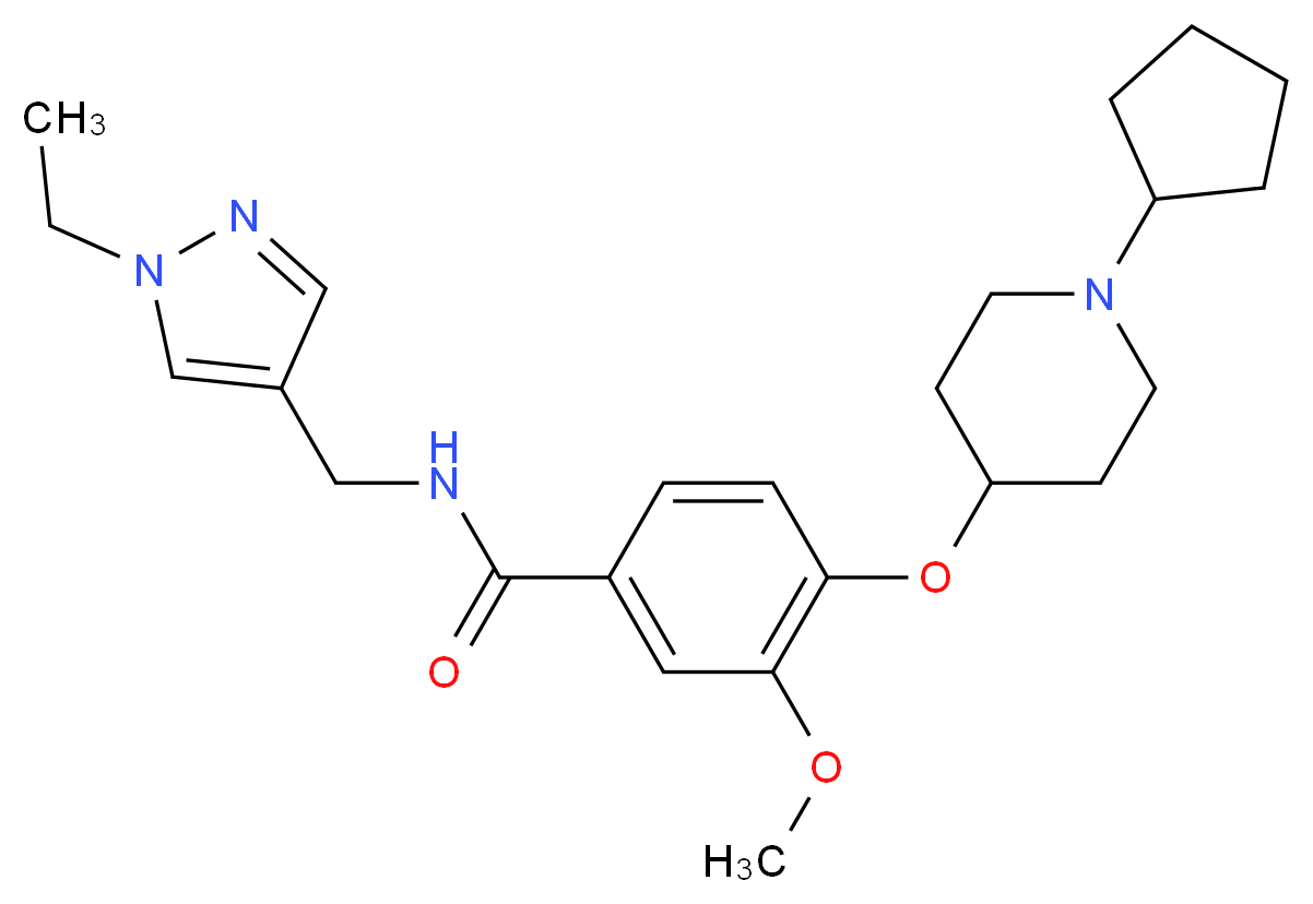 4-[(1-cyclopentyl-4-piperidinyl)oxy]-N-[(1-ethyl-1H-pyrazol-4-yl)methyl]-3-methoxybenzamide_Molecular_structure_CAS_)