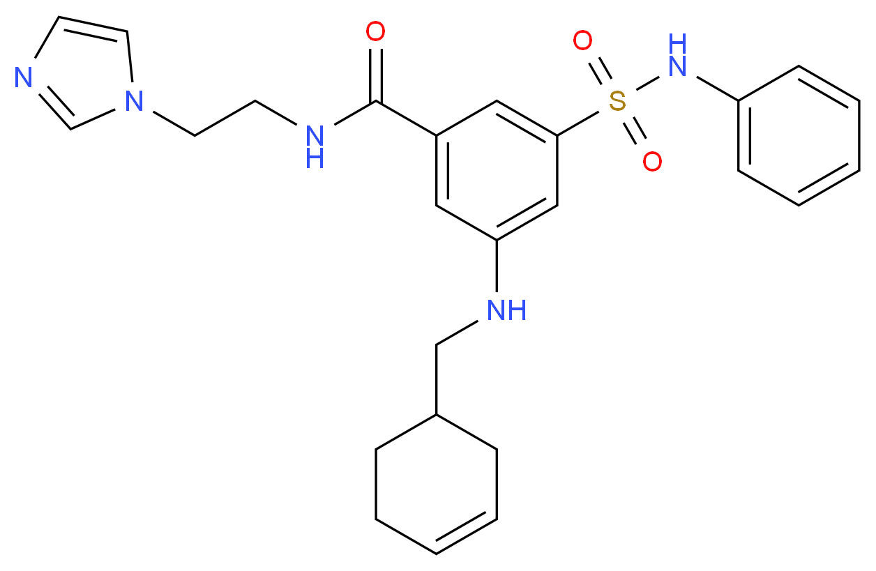 3-(anilinosulfonyl)-5-[(3-cyclohexen-1-ylmethyl)amino]-N-[2-(1H-imidazol-1-yl)ethyl]benzamide_Molecular_structure_CAS_)
