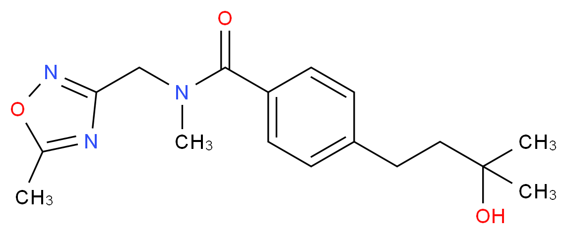 4-(3-hydroxy-3-methylbutyl)-N-methyl-N-[(5-methyl-1,2,4-oxadiazol-3-yl)methyl]benzamide_Molecular_structure_CAS_)