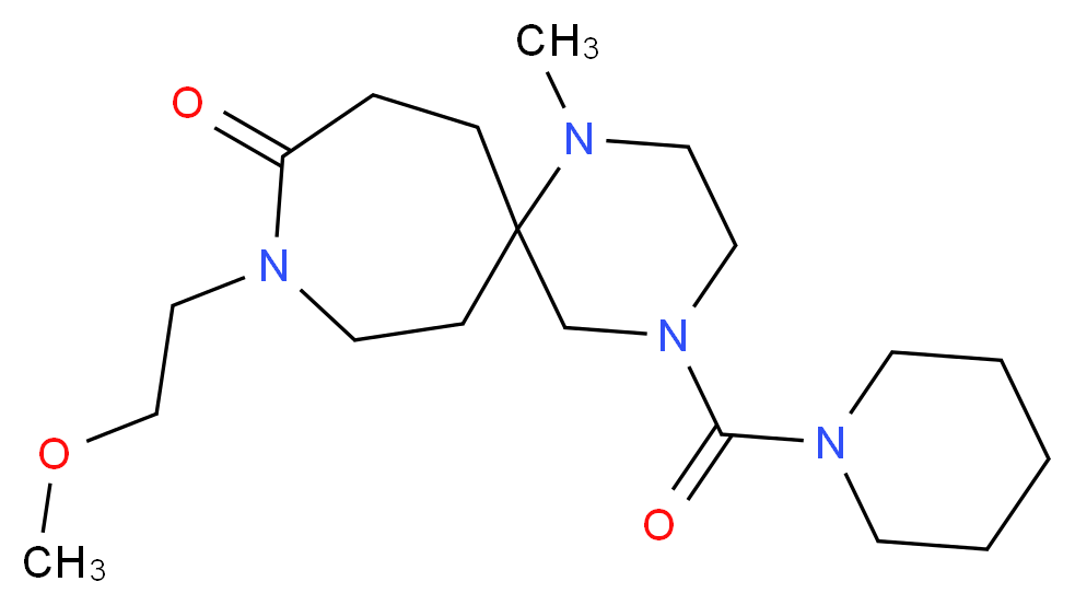 9-(2-methoxyethyl)-1-methyl-4-(piperidin-1-ylcarbonyl)-1,4,9-triazaspiro[5.6]dodecan-10-one_Molecular_structure_CAS_)
