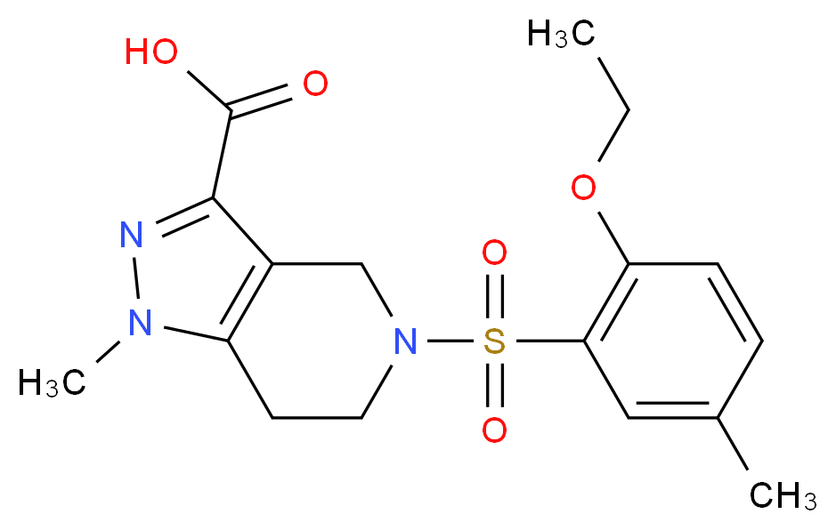 5-[(2-ethoxy-5-methylphenyl)sulfonyl]-1-methyl-4,5,6,7-tetrahydro-1H-pyrazolo[4,3-c]pyridine-3-carboxylic acid_Molecular_structure_CAS_)