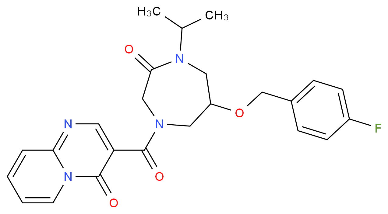 3-({6-[(4-fluorobenzyl)oxy]-4-isopropyl-3-oxo-1,4-diazepan-1-yl}carbonyl)-4H-pyrido[1,2-a]pyrimidin-4-one_Molecular_structure_CAS_)