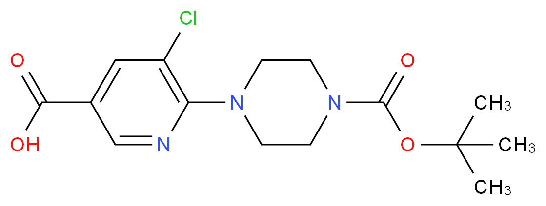 6-[4-(tert-Butoxycarbonyl)piperazino]-5-chloronicotinic acid_Molecular_structure_CAS_683241-92-1)