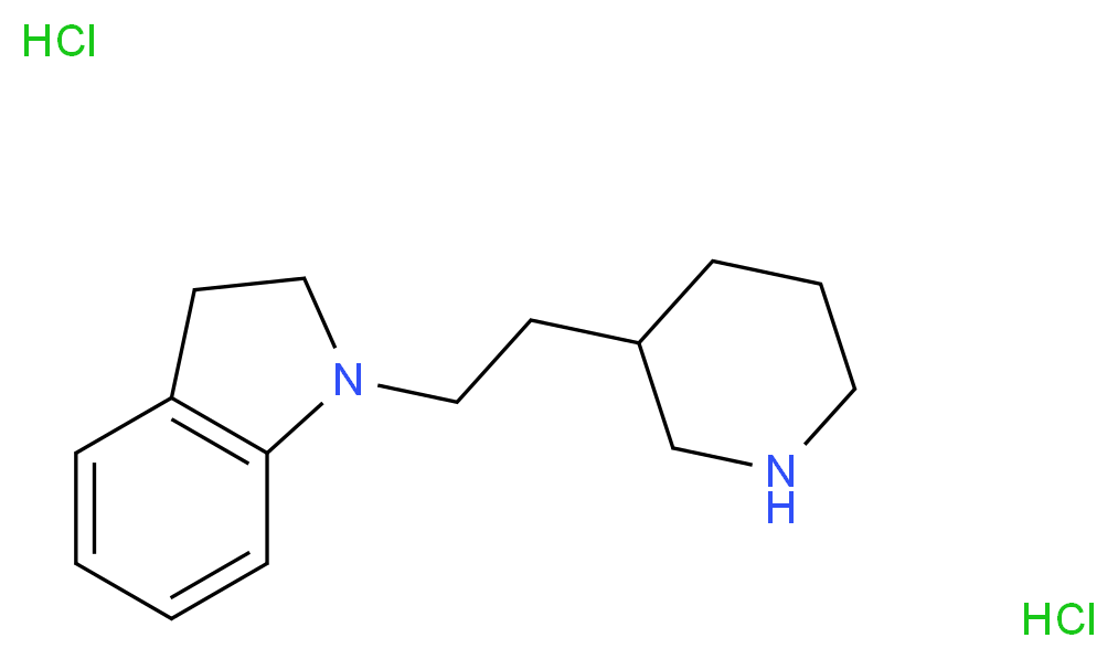 1-[2-(3-Piperidinyl)ethyl]indoline dihydrochloride_Molecular_structure_CAS_)