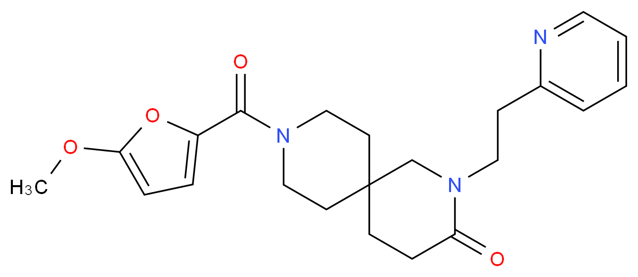 9-(5-methoxy-2-furoyl)-2-(2-pyridin-2-ylethyl)-2,9-diazaspiro[5.5]undecan-3-one_Molecular_structure_CAS_)
