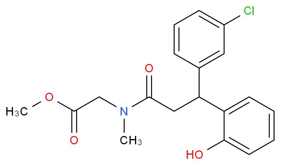 methyl N-[3-(3-chlorophenyl)-3-(2-hydroxyphenyl)propanoyl]-N-methylglycinate_Molecular_structure_CAS_)