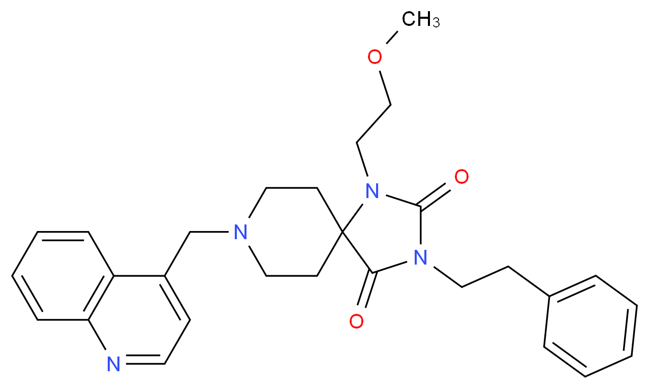 1-(2-methoxyethyl)-3-(2-phenylethyl)-8-(4-quinolinylmethyl)-1,3,8-triazaspiro[4.5]decane-2,4-dione_Molecular_structure_CAS_)