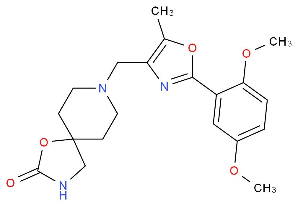 8-{[2-(2,5-dimethoxyphenyl)-5-methyl-1,3-oxazol-4-yl]methyl}-1-oxa-3,8-diazaspiro[4.5]decan-2-one_Molecular_structure_CAS_)